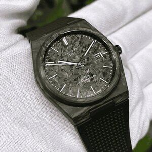 Mens 40mm Tissot Black Carbon Watch